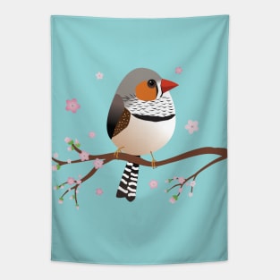 Cute egg shaped red zebra finch Tapestry