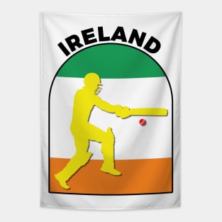 Ireland Cricket Batsman Ireland Flag Tapestry