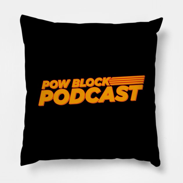 Pow Block Podcast NP Logo 2024 Pillow by Boss Rush Media | Boss Rush Network