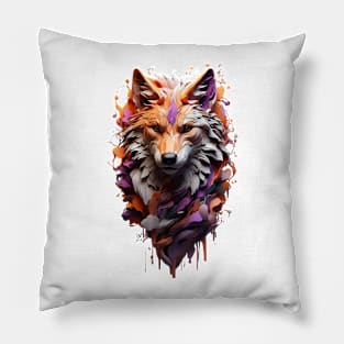 Wolf Illustration Pillow