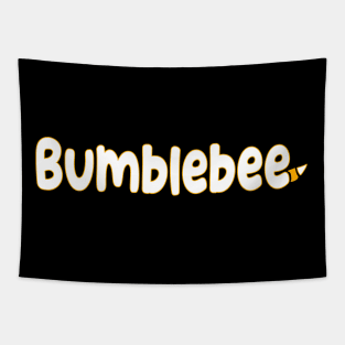 Bumblebee With Sting White Graphic Word Tapestry