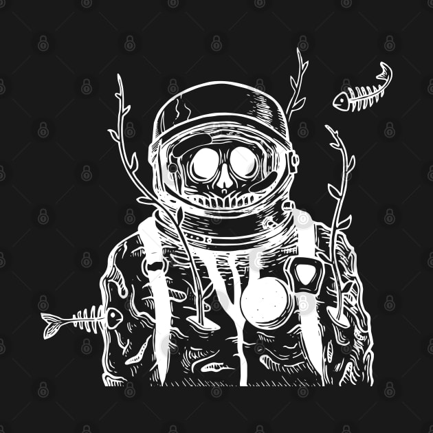 Skull in an Astronaut - Astronaut Skull by KingMaster