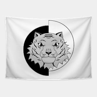 Yin Yang Tiger Tapestry