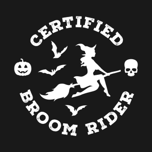 Halloween Witch Certified Broom Rider Nurse Teacher Vintage T-Shirt