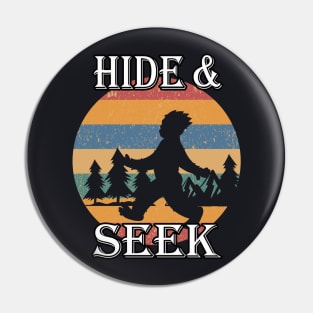 Hide and Seek retro Bigfoot Sasquatch Pin