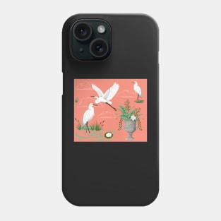 E is for Egret—Coral Phone Case