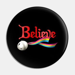 Believe Pansexual Pride Jingle Bell Pin