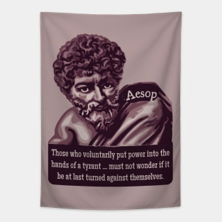 Aesop Portrait and Quote Tapestry