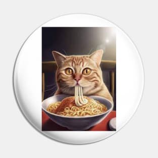 Cat eating spaghetti Pin