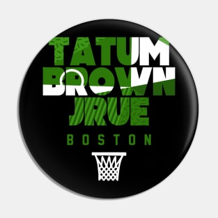 Boston Basketball Star Player Trio Throwback Alt Pin