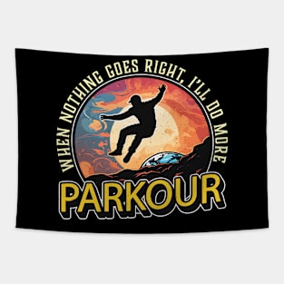 Parkour When Nothing Goes Backflip Parkour Lover Tapestry