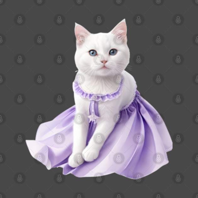 Beautiful cat wearing purple dress by Luckymoney8888