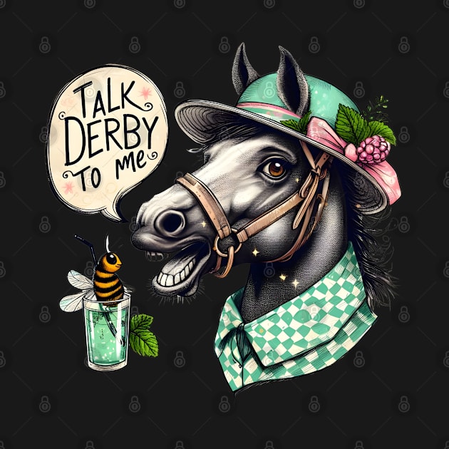 Bee Talk Derby To Me -mint juleps-Derby Horse Racing Fan Funny Derby Day by Melisachic