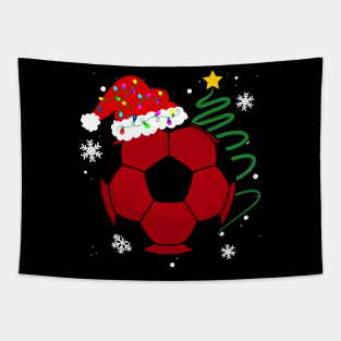 Buffalo Red Plaid Soccer Ball Christmas Sport Xmas Pajama Tapestry