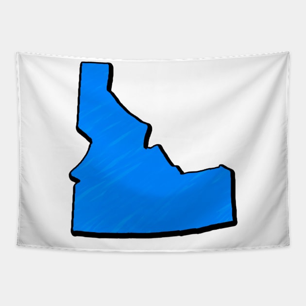 Bright Blue Idaho Outline Tapestry by Mookle