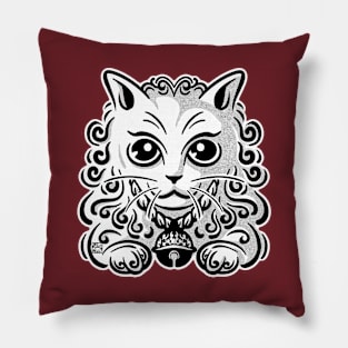 Deified White Cat Pillow