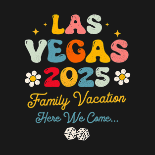 Groovy Family Vacation Las Vegas 2025 Matching Family Trip T-Shirt