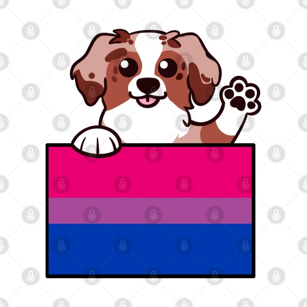 Love is Love Puppy - Red Merle - Bi Pride Flag by LittleGreenHat