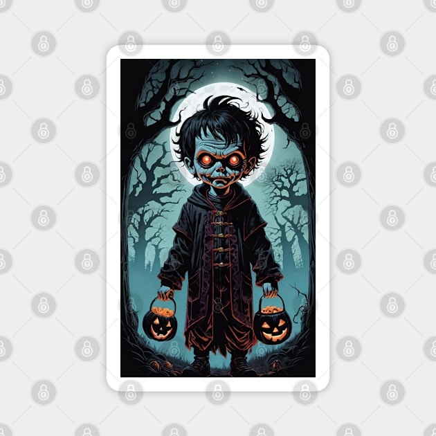 Trick or Treat Zombie Kid Magnet by Grave Digs