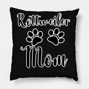 Rottweiler Mom Paw Prints Graphic Design Pillow