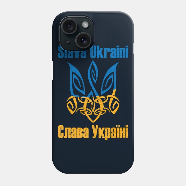 Slava Ukraini - Ukrainian Trident Phone Case by Sofiia Golovina