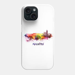 Nantes skyline in watercolor Phone Case