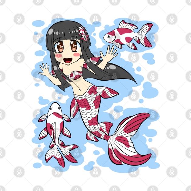 Goldfish Mermaid (Red, White) by TeriyakiPigeon