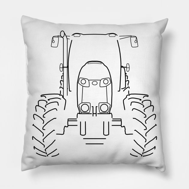 Farm tractor black outline graphic Pillow by soitwouldseem