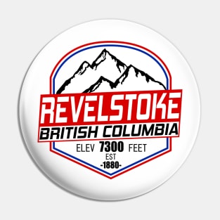 Retro Ski Revelstoke B.C Canada Skiing and Mountain Biking Paradise Pin