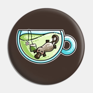 Pla-tea-pus Kawaii Cute Platypus Tea Pun Pin