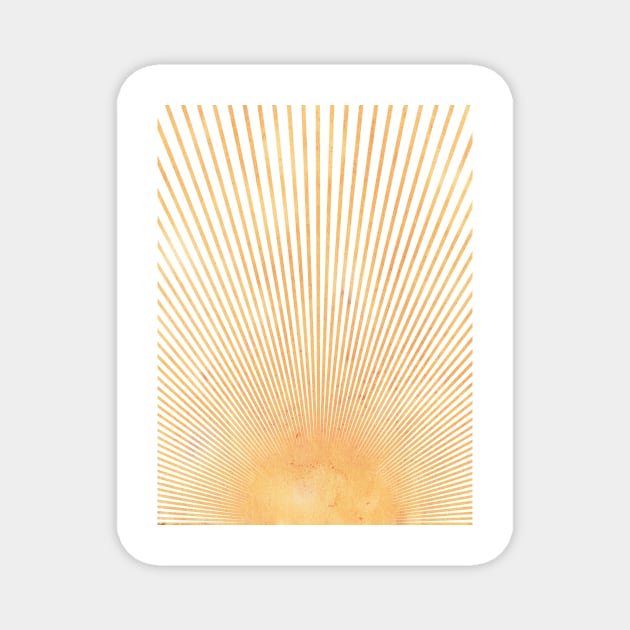 Abstract orange sun rays Magnet by WhalesWay