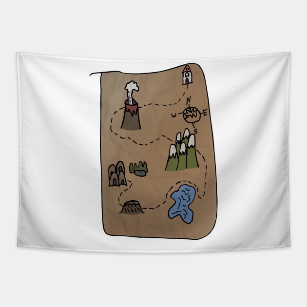 Treasure Map by Kids (colour) Tapestry by SpookyMeerkat