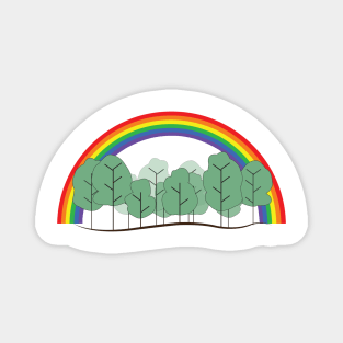 Rainbow and forest Magnet