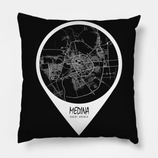 Medina, Saudi Arabia City Map - Travel Pin Pillow