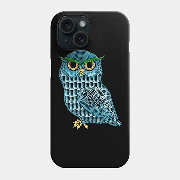 Owl - dot painting Phone Case by ElleNico Art & Design