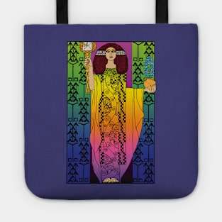 Art Nouveau Lady 3 (rainbow) Tote