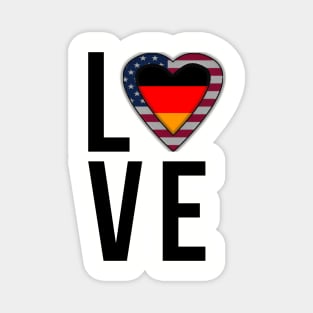 Amerikanische und Deutsches Herz - American German heart Magnet