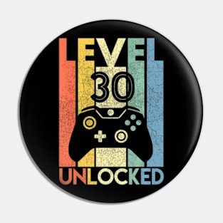 Level 30 Video 30th Birthday Pin