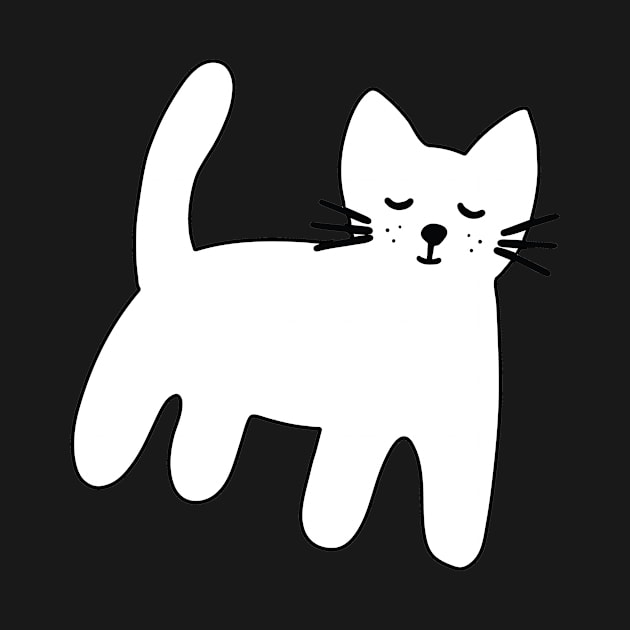 Black and white hand drawn cat by bigmoments