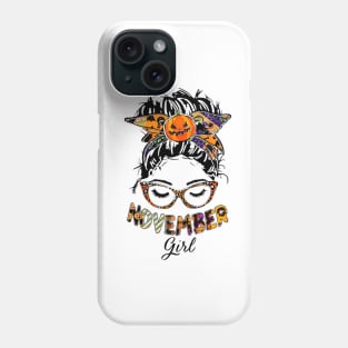 November Girl Halloween Face Wink Eyes Pumpkin Phone Case