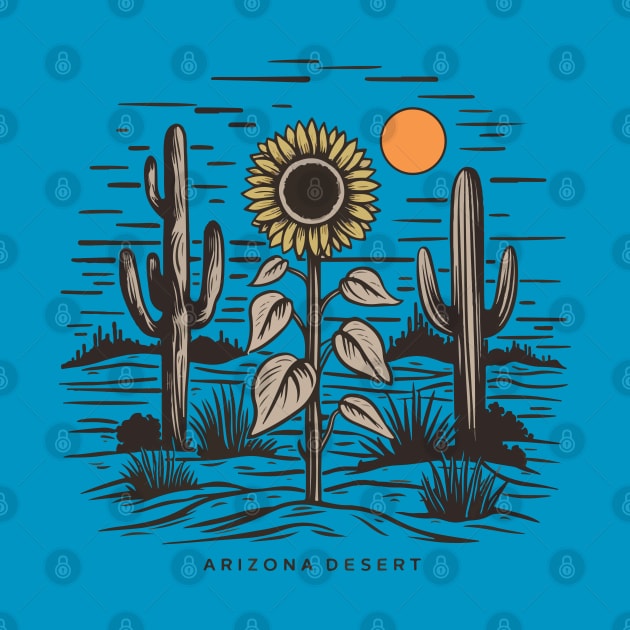 Sunflower In Arizona Desert by Jahangir Hossain