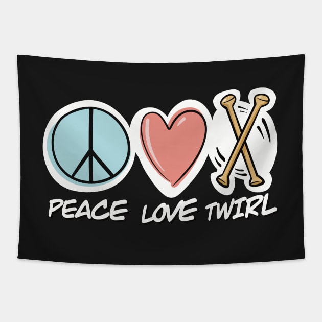 Peace Love Twirl symbol design Tapestry by SubtleSplit