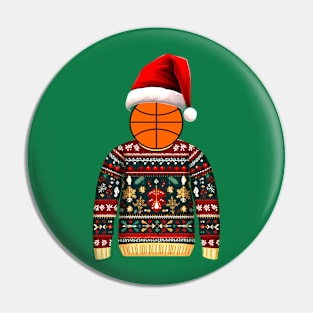 Ugly Christmas Sweater Basketball #1 Pin