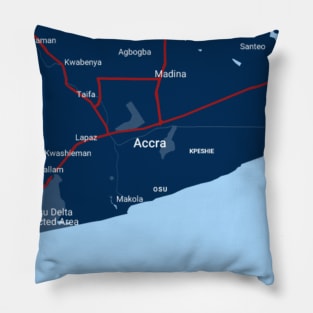 Accra blue map Pillow