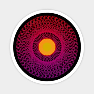 Concentric circles bright red pink yellow centre Magnet