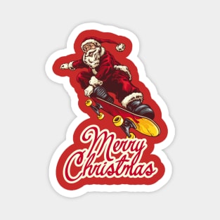 Merry Christmas Santa Claus skate skateboards Magnet