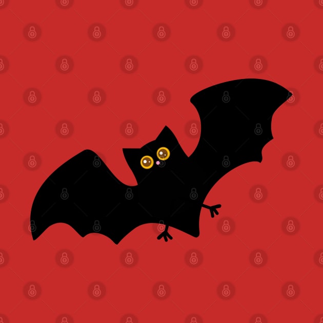 Cute Funny Halloween Bat Cartoon Illustration by RageRabbit