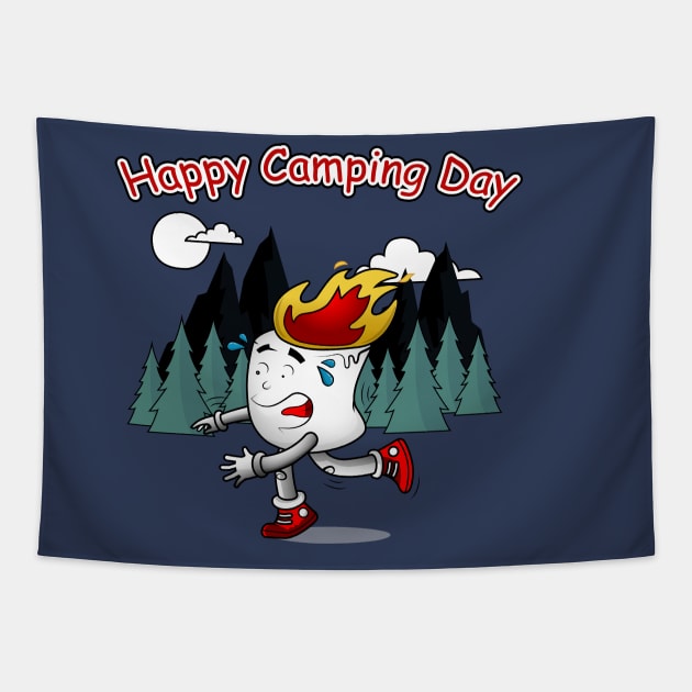 Happy Camping Day Tapestry by HarlinDesign