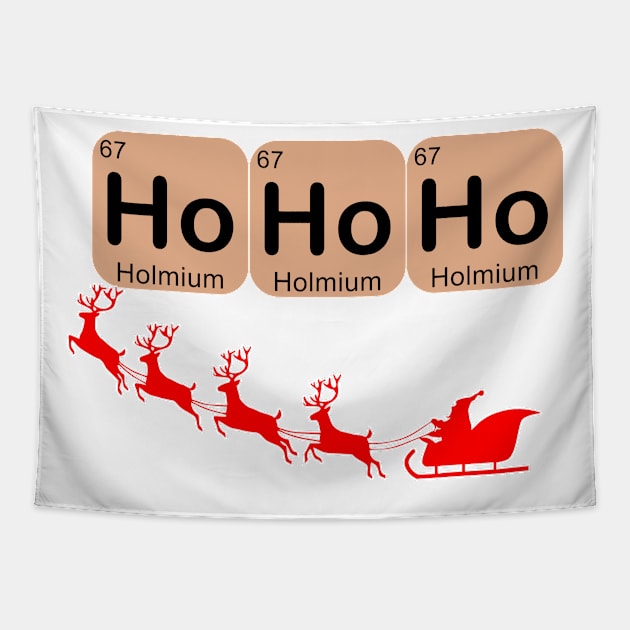 Christmas Periodic table Ho Ho Ho Tapestry by Geoji 