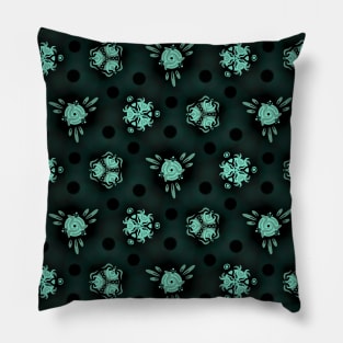 Tribal Teal Feather Pattern Pillow